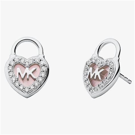 michael kors brilliance stud earring silver|Michael Kors silver heart earrings.